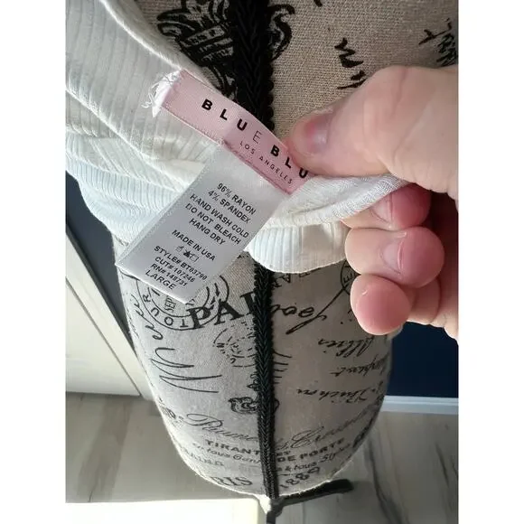 Blue Blush white halter crisscross back Tie crop top - Picture 3 of 5